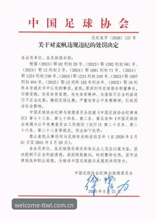 足协第三批禁足名单详解:17人终身禁赛,48人遭重罚